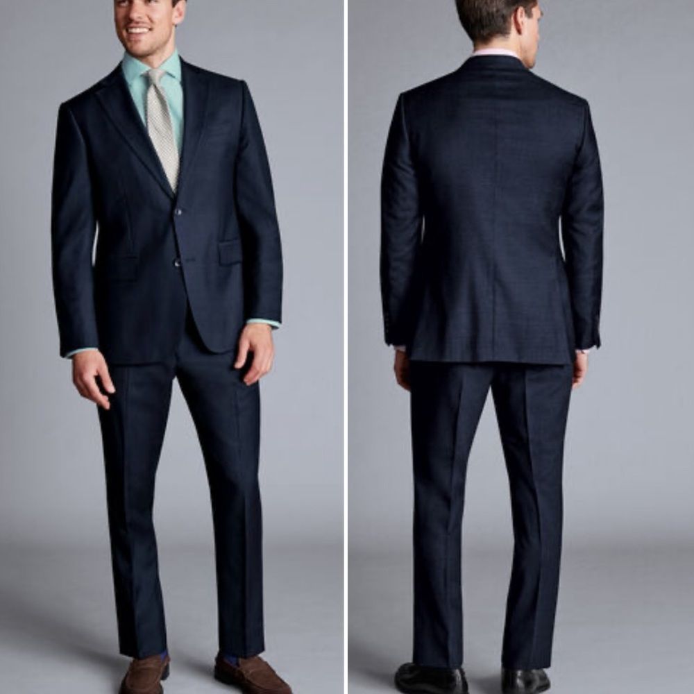 Charles Tyrwhitt Navy Blue Wool Suit-44r